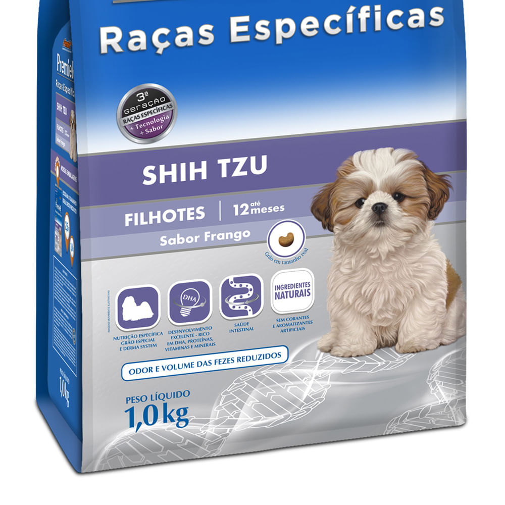 Ração Premier Raças Específicas Shih Tzu Filhote Frango 1kg - parceiropet