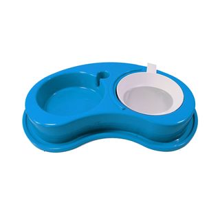 Comedouro-Plastico-Furacao-Pet-Antiformiga-Luxo-Duplo-P---Azul