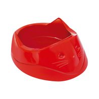 Comedouro-Plastico-Furacao-Pet-Cara-de-Gato-200ml---Vermelho