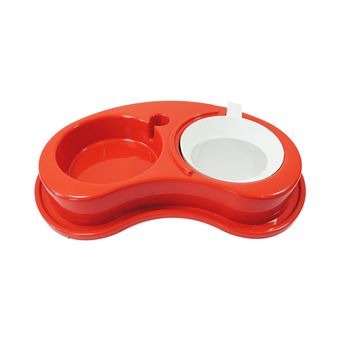 Comedouro-Plastico-Furacao-Pet-Antiformiga-Luxo-Duplo-M---Vermelho Comedouro-Plastico-Furacao-Pet-Antiformiga-Luxo-Duplo-M---Vermelho
