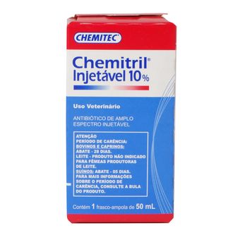 Antibiotico-Chemitril-Chemitec-10--Injetavel-50ml Antibiotico-Chemitril-Chemitec-10--Injetavel-50ml