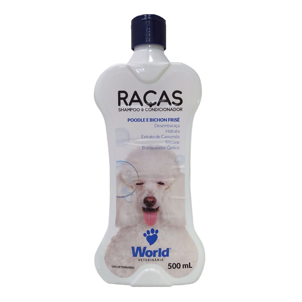 Shampoo e Condicionador Raças Poodle e Bichon Frisé 500ml p/ Cães World Veterinária parceiropet