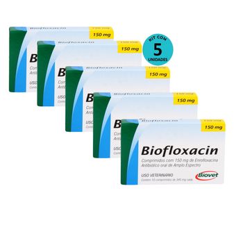 Kit-5-Biofloxacin-Biovet-150mg-C-10-Comprimidos Kit-5-Biofloxacin-Biovet-150mg-C-10-Comprimidos