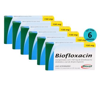 Kit-6-Biofloxacin-Biovet-150mg-C-10-Comprimidos Kit-6-Biofloxacin-Biovet-150mg-C-10-Comprimidos