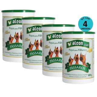 Kit-4-Racao-Alcon-Club-Papa-Filhote-Passaros-Super-Premium-600g