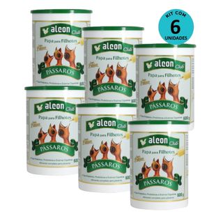 Kit-6-Racao-Alcon-Club-Papa-Filhote-Passaros-Super-Premium-600g