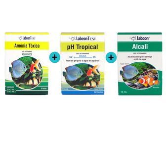 Kit-Labcon-Amonia-Agua-Doce--PH-Tropical--Alcali Kit-Labcon-Amonia-Agua-Doce--PH-Tropical--Alcali