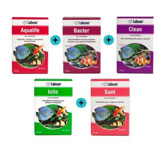 Kit-Labcon-Aqualife---Bacter-com-10-capsulas---Clean---Ictio---Sani