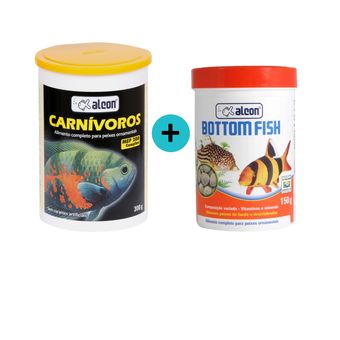 Kit-Alcon-Carnivoros-300g---Alcom-Botto-Fish-150g Kit-Alcon-Carnivoros-300g---Alcom-Botto-Fish-150g