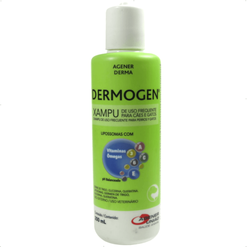 Kit 6 Dermogen Xampu 200ml P/ Cães e Gatos Agener parceiropet