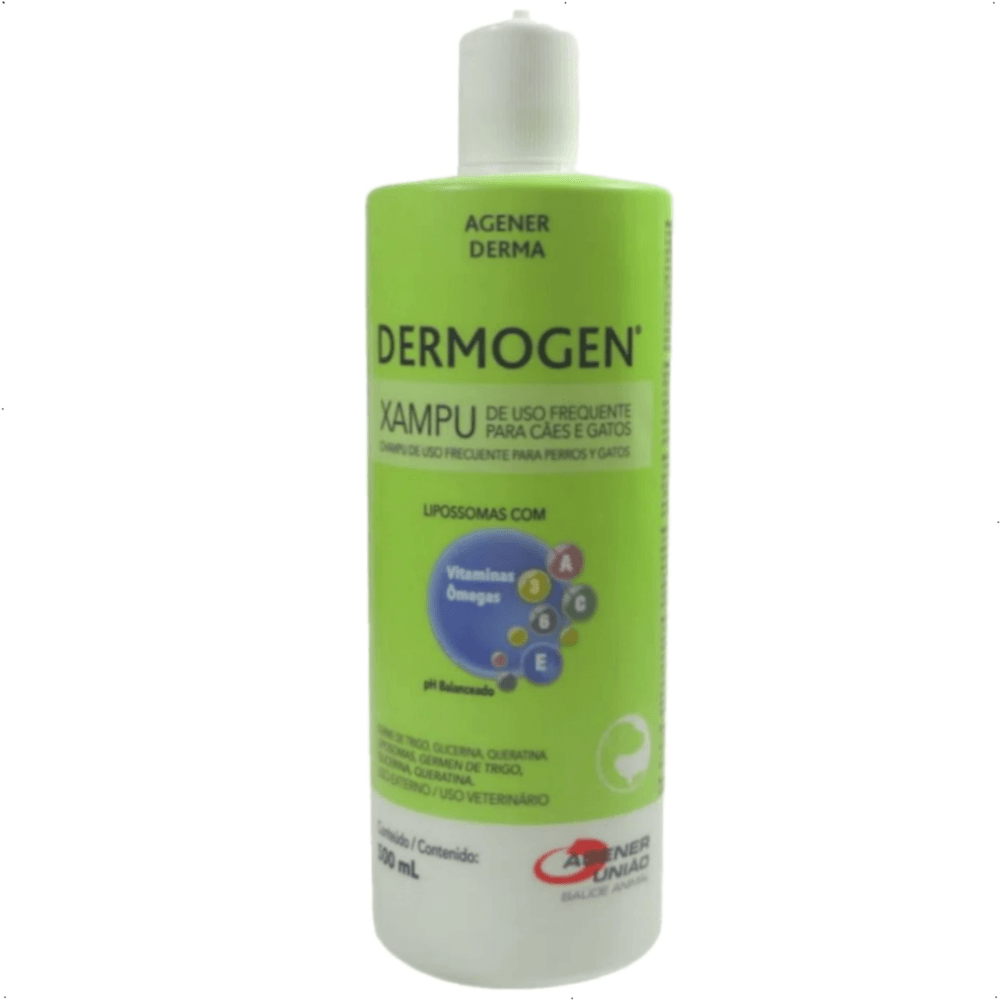 Kit 5 Dermogen Xampu 500ml P/ Cães e Gatos Agener parceiropet
