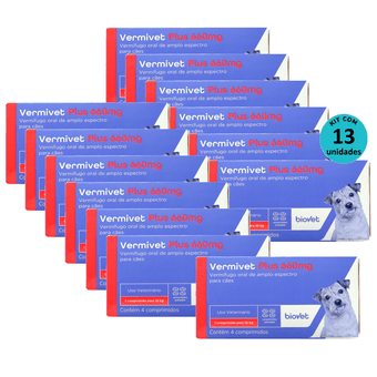 Kit-13-Vermivet-Plus-Biovet-660mg-C-4-Comprimidos Kit-13-Vermivet-Plus-Biovet-660mg-C-4-Comprimidos