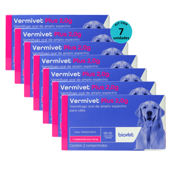 Kit-7-Vermivet-Plus-Biovet-2g-com-2-Comprimidos Kit-7-Vermivet-Plus-Biovet-2g-com-2-Comprimidos