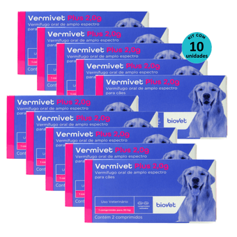 Kit-10-Vermivet-Plus-Biovet-2g-com-2-Comprimidos Kit-10-Vermivet-Plus-Biovet-2g-com-2-Comprimidos