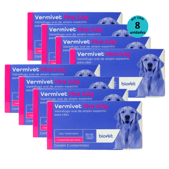 Kit-8-Vermivet-Plus-Biovet-2g-com-2-Comprimidos Kit-8-Vermivet-Plus-Biovet-2g-com-2-Comprimidos