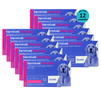 Kit-12-Vermivet-Plus-Biovet-2g-com-2-Comprimidos Kit-12-Vermivet-Plus-Biovet-2g-com-2-Comprimidos