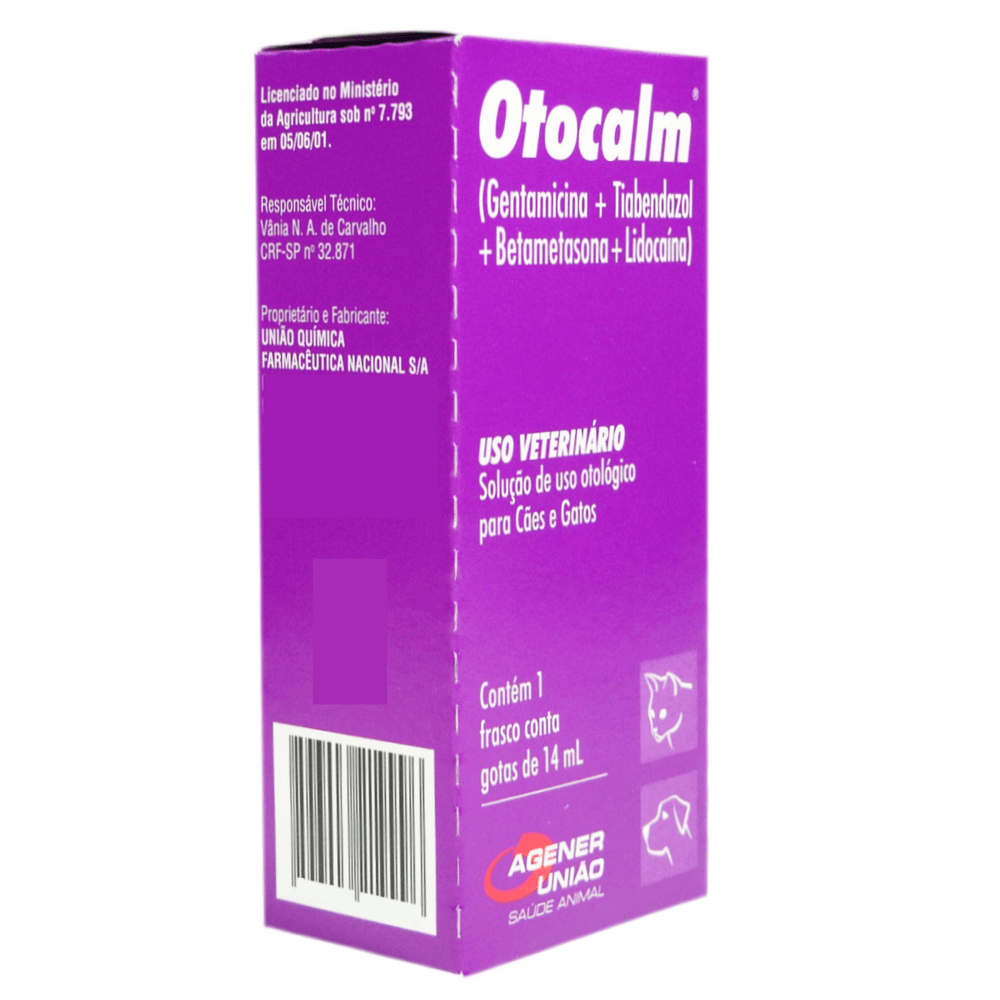 Otocalm Solução Otológica 14ml para Cães e Gatos Agener - parceiropet