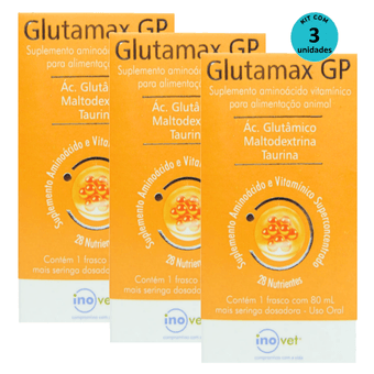 Kit-3-Glutamax-GP-Suplemento-Para-Animais-80ml Kit-3-Glutamax-GP-Suplemento-Para-Animais-80ml
