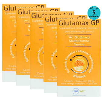 Kit-5-Glutamax-GP-Suplemento-Para-Animais-80ml Kit-5-Glutamax-GP-Suplemento-Para-Animais-80ml