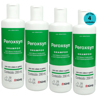 Kit-4-Shampoo-Antibacteriano-e-Antisseborreico-Peroxsyn-Konig-200ml Kit-4-Shampoo-Antibacteriano-e-Antisseborreico-Peroxsyn-Konig-200ml