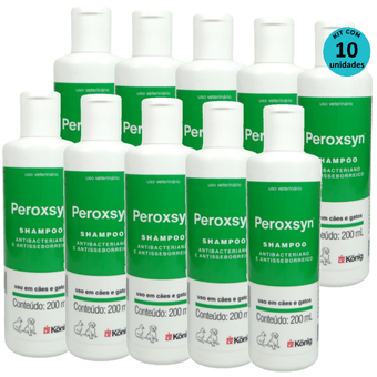Kit-10-Shampoo-Antibacteriano-e-Antisseborreico-Peroxsyn-Konig-200ml Kit-10-Shampoo-Antibacteriano-e-Antisseborreico-Peroxsyn-Konig-200ml