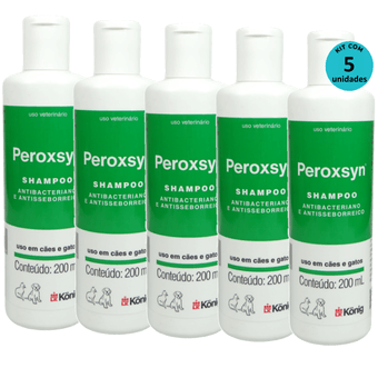 Kit-5-Shampoo-Antibacteriano-e-Antisseborreico-Peroxsyn-Konig-200ml Kit-5-Shampoo-Antibacteriano-e-Antisseborreico-Peroxsyn-Konig-200ml