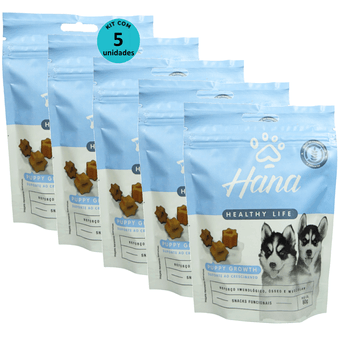 Kit-5-Hana-Healthy-Life-Puppy-Growth-Suporte-de-Crescimento-Snacks-Para-Caes-Filhotes-80g Kit-5-Hana-Healthy-Life-Puppy-Growth-Suporte-de-Crescimento-Snacks-Para-Caes-Filhotes-80g
