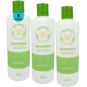 Kit-3-Shampoo-Natural-Propovets-Propolis-Verde-Caes-Gatos-Equinos-500ml Kit-3-Shampoo-Natural-Propovets-Propolis-Verde-Caes-Gatos-Equinos-500ml