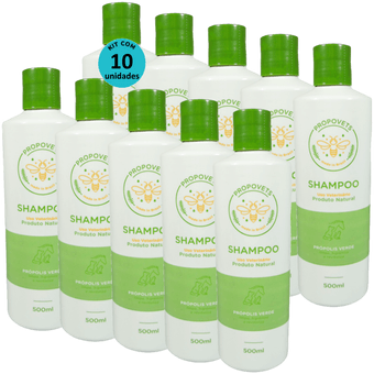Kit-10-Shampoo-Natural-Propovets-Propolis-Verde-Caes-Gatos-Equinos-500ml Kit-10-Shampoo-Natural-Propovets-Propolis-Verde-Caes-Gatos-Equinos-500ml