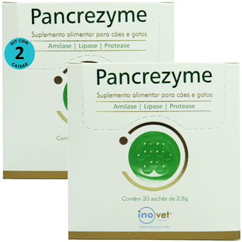 Kit-2-Pancrezyme-Com-30-Sache-de-28g-para-Caes-e-Gatos Kit-2-Pancrezyme-Com-30-Sache-de-28g-para-Caes-e-Gatos