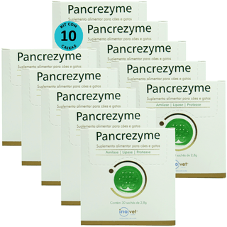 Kit-10-Pancrezyme-Com-30-Sache-de-28g-para-Caes-e-Gatos