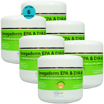 Kit-6-Omegaderm-EPA---DHA-60-Para-Caes-e-Gatos-1000mgCom-30-Capsulas Kit-6-Omegaderm-EPA---DHA-60-Para-Caes-e-Gatos-1000mgCom-30-Capsulas