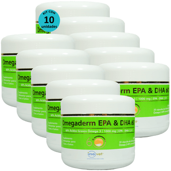 Kit-10-Omegaderm-EPA---DHA-60-Para-Caes-e-Gatos-1000mgCom-30-Capsulas Kit-10-Omegaderm-EPA---DHA-60-Para-Caes-e-Gatos-1000mgCom-30-Capsulas