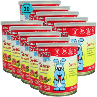 Kit-10-Racao-Umida-Turma-da-Monica-Pets-Carne-com-Legumes-280g-Para-Caes-Adultos