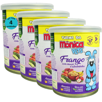 Kit-4-Racao-Umida-Turma-da-Monica-Pets-Frango-Com-Maca-e-Abobrinha-280g-Para-Caes-Adultos