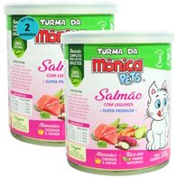 Kit-2-Racao-Umida-Turma-da-Monica-Pets-Salmao-Com-Legumes-280g-Para-Gatos-Filhotes