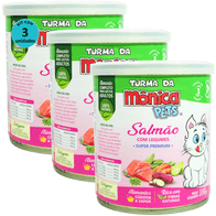 Kit-3-Racao-Umida-Turma-da-Monica-Pets-Salmao-Com-Legumes-280g-Para-Gatos-Filhotes