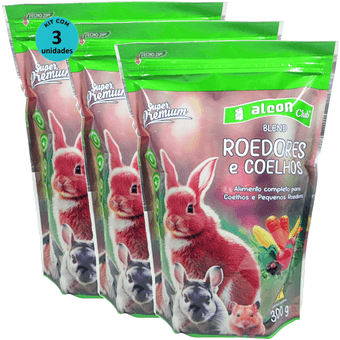Kit-3-Alcon-Club-Blend-Roedores-e-Coelhos-300g Kit-3-Alcon-Club-Blend-Roedores-e-Coelhos-300g