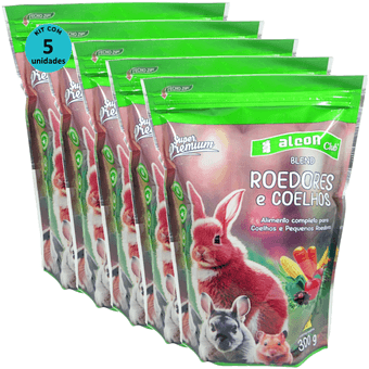 Kit-5-Alcon-Club-Blend-Roedores-e-Coelhos-300g Kit-5-Alcon-Club-Blend-Roedores-e-Coelhos-300g