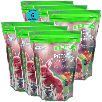 Kit-6-Alcon-Club-Blend-Roedores-e-Coelhos-300g Kit-6-Alcon-Club-Blend-Roedores-e-Coelhos-300g