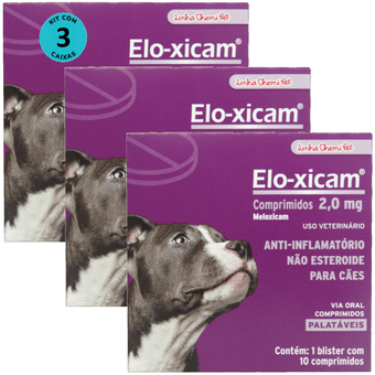 Kit-3-Elo-Xicam-20mg-com-10-comp-Para-Caes Kit-3-Elo-Xicam-20mg-com-10-comp-Para-Caes