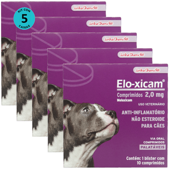 Kit-5-Elo-Xicam-20mg-com-10-comp-Para-Caes Kit-5-Elo-Xicam-20mg-com-10-comp-Para-Caes