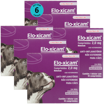 Kit-6-Elo-Xicam-20mg-com-10-comp-Para-Caes Kit-6-Elo-Xicam-20mg-com-10-comp-Para-Caes