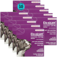 Kit-10-Elo-Xicam-20mg-com-10-comp-Para-Caes