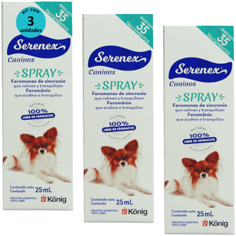 Kit-3-Serenex-Spray-25ml-Para-Caes Kit-3-Serenex-Spray-25ml-Para-Caes