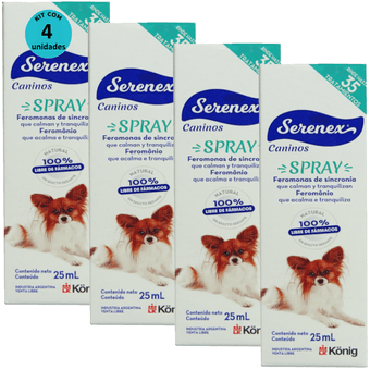 Kit-4-Serenex-Spray-25ml-Para-Caes Kit-4-Serenex-Spray-25ml-Para-Caes