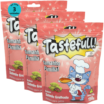 Kit-3-Tastefull-Gatos-Sabor-Salmao-Grelhado-150g Kit-3-Tastefull-Gatos-Sabor-Salmao-Grelhado-150g