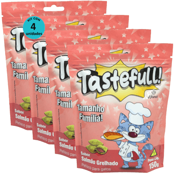 Kit-4-Tastefull-Gatos-Sabor-Salmao-Grelhado-150g Kit-4-Tastefull-Gatos-Sabor-Salmao-Grelhado-150g