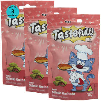 Kit-3-Tastefull-Gatos-Sabor-Salmao-Grelhado-40g Kit-3-Tastefull-Gatos-Sabor-Salmao-Grelhado-40g