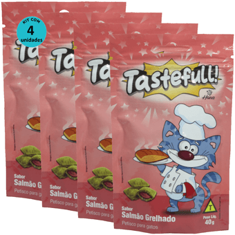 Kit-4-Tastefull-Gatos-Sabor-Salmao-Grelhado-40g Kit-4-Tastefull-Gatos-Sabor-Salmao-Grelhado-40g